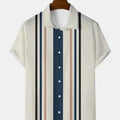 Hawaiian Shirt Harajuku Stripe Print Loose Fashion Casual | SAMAG