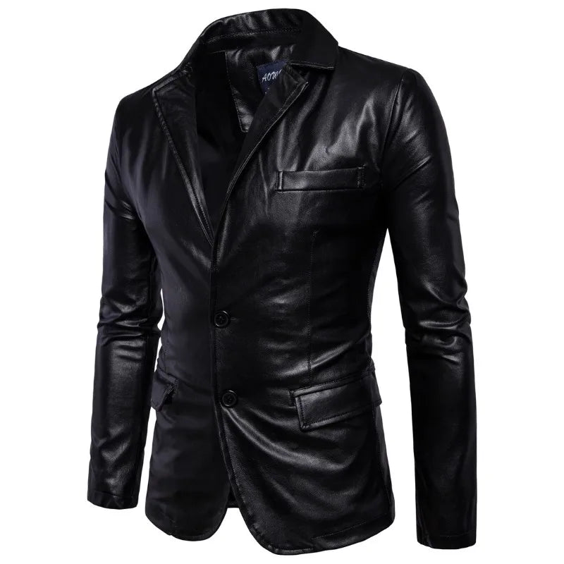Spring and Autumn new men's leather jacket, British men's locomotive leather jacket