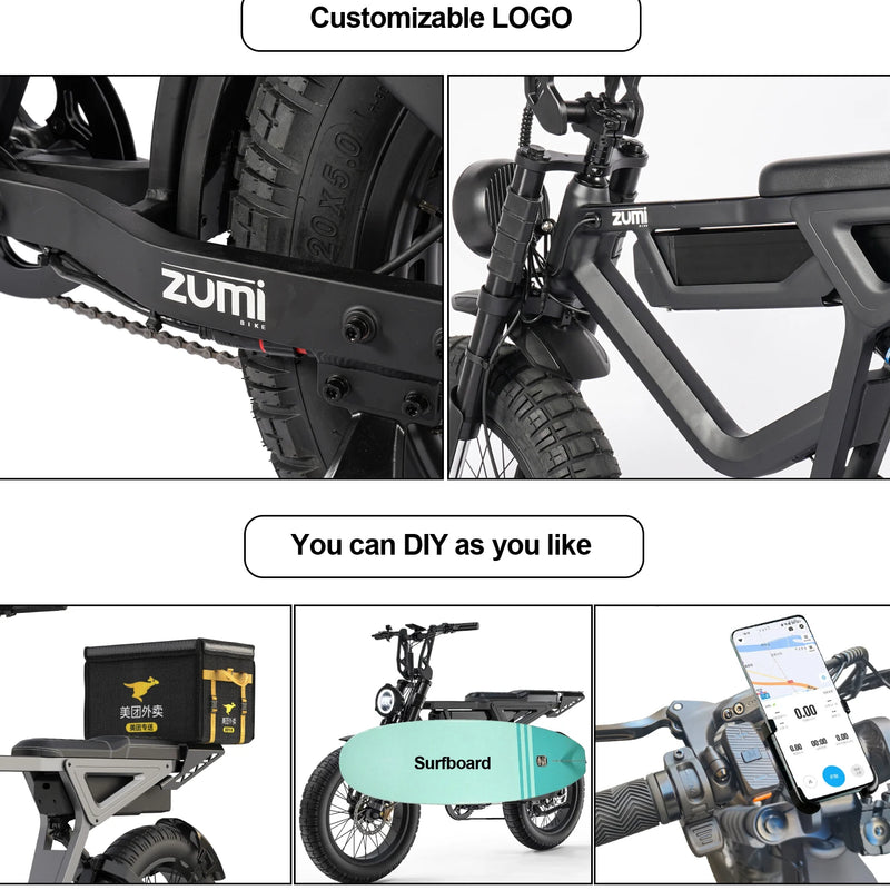 48V 1000W Fat Tire Electric Bicycle Aluminum Alloy Full Suspension Off-Road E-Bike for Adults 20 Inch Lithium Battery