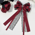 1Pcs Dark Lace Bow Hair Accessories Red Black Cross Love Hair Clip Gothic Lolita Headwear Accessories Butterfly Hair Clip