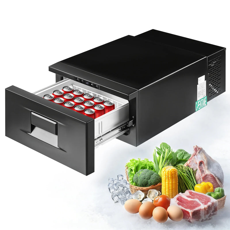 Car Refrigerator Car Drawer Fridge Portable Freezer 33QT - -4℉-68℉ Adjustable Range - Home & Vehicle Use Compressor Cooler for Outdoor Camping RV