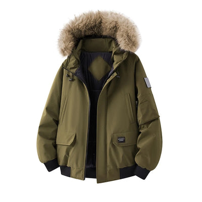 Winter Fur Hooded Parkas Men Down Snow Jacket Windproof | SAMAG