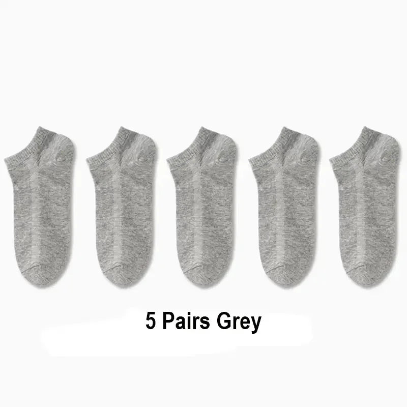 5/10 /20/30 Pairs Unisex Casual Plain Color Boat Socks | SAMAG