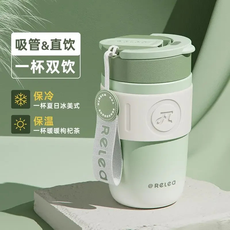 MIJIA Stainless Steel Coffee Cup 400ML Thermos Mug Leak-Proof Thermos Travel Thermal Vacuum Flask Insulated Cup Water Bottle