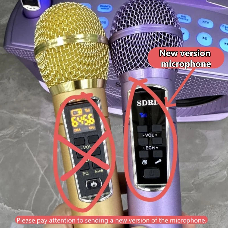 SDRD Sd306plus 30W Home Theater Sound PA System Portable Bluetooth Speakers With Two Wireless Microphones Set TV Karaoke Player