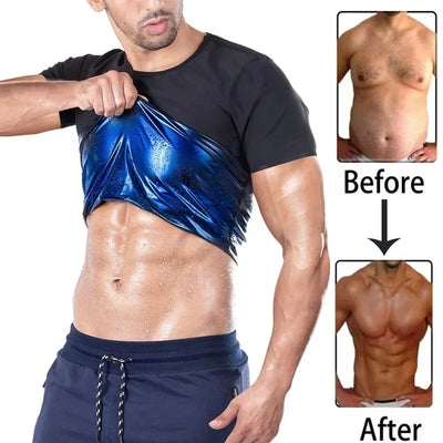 Men Sweat Sauna T-shirt Waist Trainer Slimming Suit Body | SAMAG