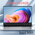 Intel N95 14.1 Inch Laptop 4C4T 3.4GHz 15W TDP 6MB L3 32GB RAM 1TB 2TB SSD 1920x1080 Portable Office Study PC Max Pro