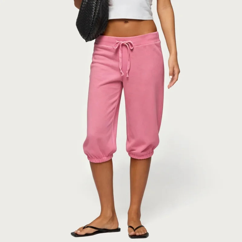 Women Sweatpants Capri Pants Casual Solid Elastic Waist - View 9 | SAMAG