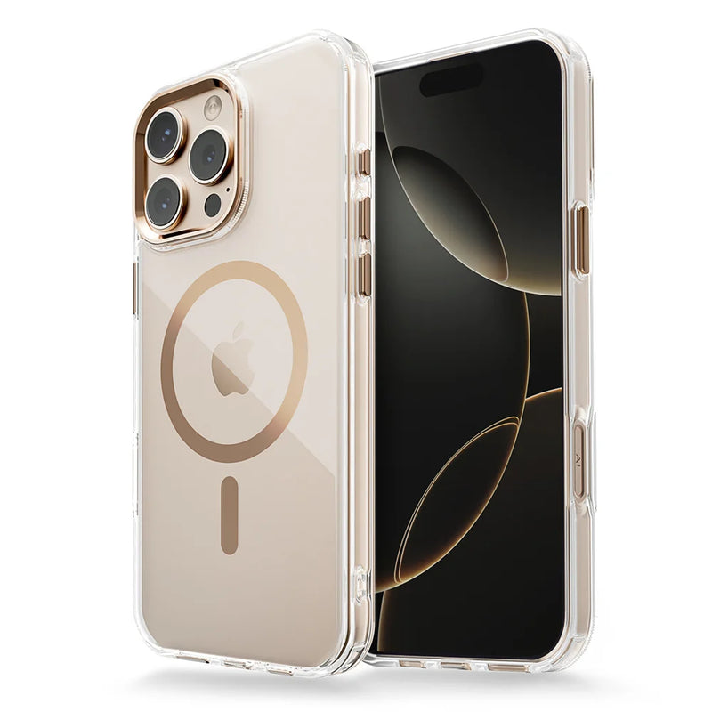 Luxury Magnetic Transparent Phone Case for iPhone 16 12 13 14 15 Pro Max for Magsafe Wireless Charge Shockproof Clear Cover