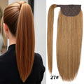 100% Human Hair Ponytail European Straight 120gram Wrap Around Clip In Pony Tail Machine Remy Hair 12-26 Inches For  Salon