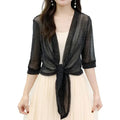 Women's Sparkling Lace - Up Cardigan Summer Sheer Cover Up - View 12 | SAMAG