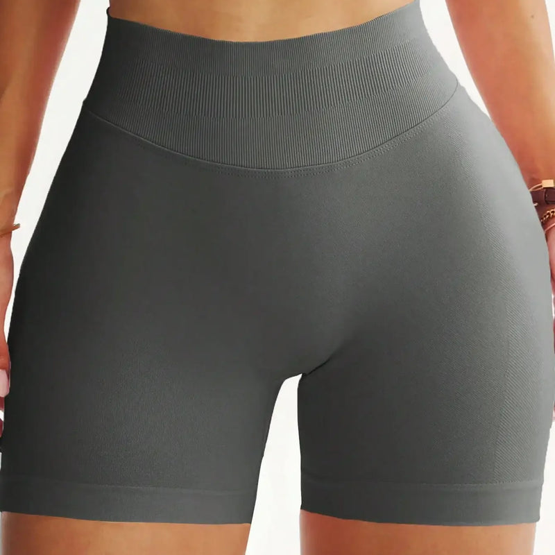 Women's Seamless Butt Lifting Sports Shorts, Suitable For Gym Workout, Cycling, Running, Black Tight Pants, Summer