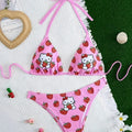 /a set Hello Kitty Strawberry Cute Cartoon Gir Bikini | SAMAG