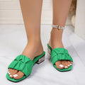 Beautiful Low-Heeled Slippers 2026 Summer Fashionable Chunky Heels Korean Style Versatile Single Shoes Plus-Size Women's Shoes