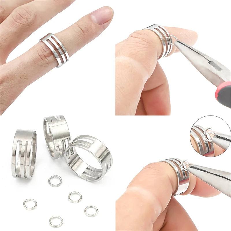 17/18/19mm Stainless Steel Easy Open Jump Ring Closing Finger Ring Opener for DIY Pliers Opening Helper Jewelry Making Tools