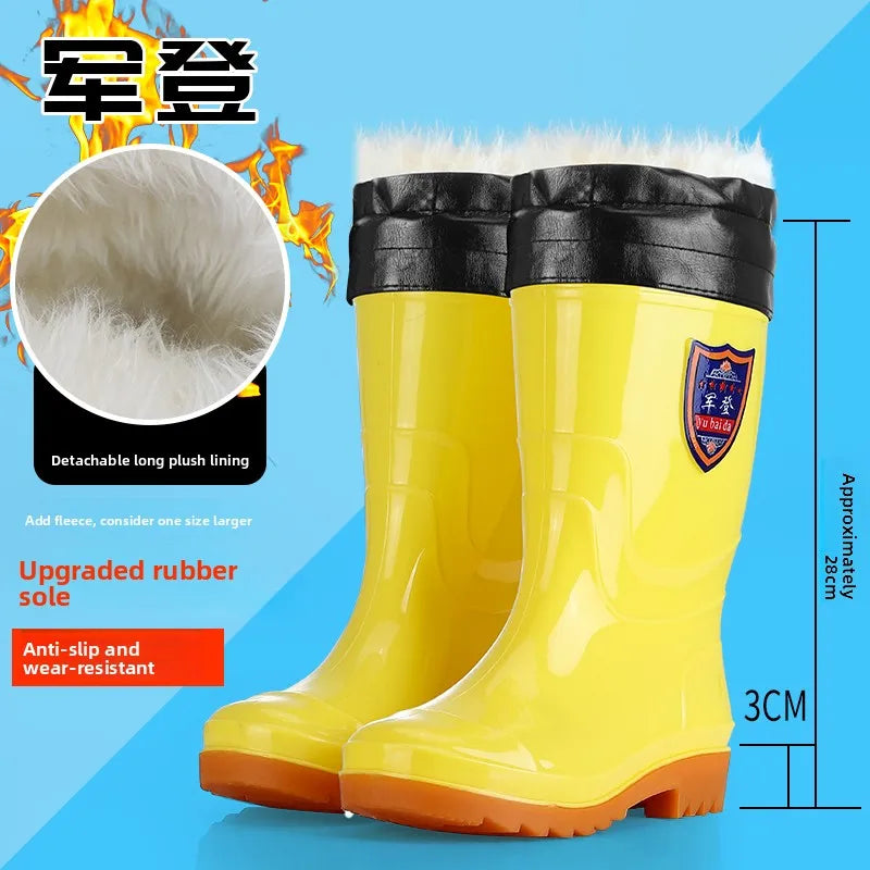 White Work Boots Waterproof Slip Resistant High And Medium Tube Food Hygiene Boots Rubber Shoes for Men Rain Boots