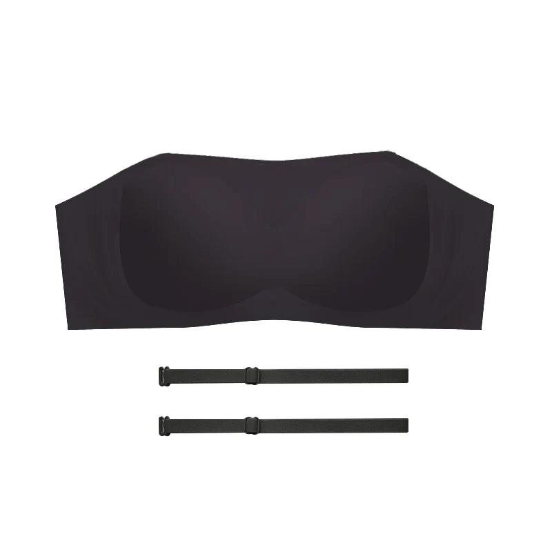PAERLAN Detachable Shoulder Strap Wedding Dress Bra Non Slip No Underwired Bandeau Wrap Underwear Women
