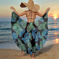 Summer Beach Cover-Ups Sexy Women Leaves Print Wrap Dress Sun Protection Bikini Cover Up Sarongs Female Bathing Suit Swimwears
