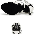 Black White Latin Dance Shoes for Womens Soft Bottom Indoor Jazz Tango Cha Cha Party High Heel Girl Dancing  Hollow Out Sandals