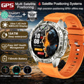 2026New Military Tank GPS SmartWatch Offline Map 10ATM Swim 2GB RAM Music Altitude Compass Bt Call Fitness Sports Smartwatch Men