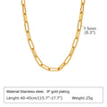 Women Stainless Steel Chain Bracelet, 18K Gold Plated Twist Paperclip Adjustable Link Chunky Stackable - Visuel 8 | SAMAG