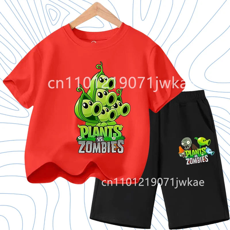 Children's Plants Vs. Zombies Short - Sleeved T - Shirt Set - View 12 | SAMAG