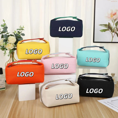 Canvas Cosmetic Pouch Multi Colors Top Handle Zipper | SAMAG