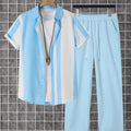 2-Piece Printed Men's Summer Short-Sleeved Button-Down | SAMAG