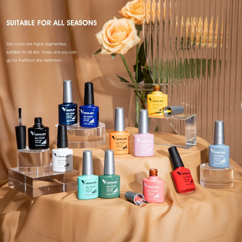 VENALISA VIP4 Kit Nail Gel Polish TPO FREE Full Coverage 36/60 Color Gel Pigment Professional Nail Art Long-lasting Gel Varnish
