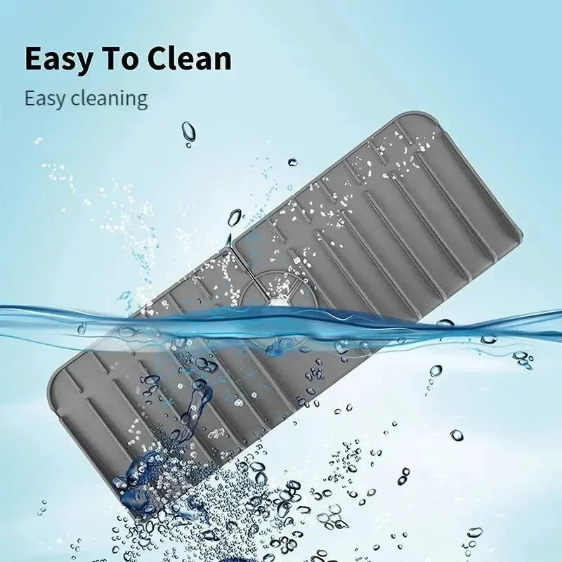 Silicone Faucet Mat Kitchen Sink Splash Guard Dish Soap Sponge Holder Countertop Drying Pad for Bathroom - View 5 | SAMAG