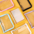 A5 Binder Cute Transparent Binder Notebook Filing Cabinet A5 Ring Pockets Leaf Filing Cabinet A5 Macaron Binder HYJ02