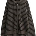 CHIC VEN Women Fashion Cardigan Casual Hooded Striped - View 6 | SAMAG