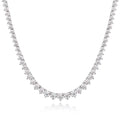 KNOBSPIN 3 Claw D VVS1 Moissanite Tennis Necklace s925 Sterling Silver 18k White Gold GRA Certified - Visuel 8 | SAMAG
