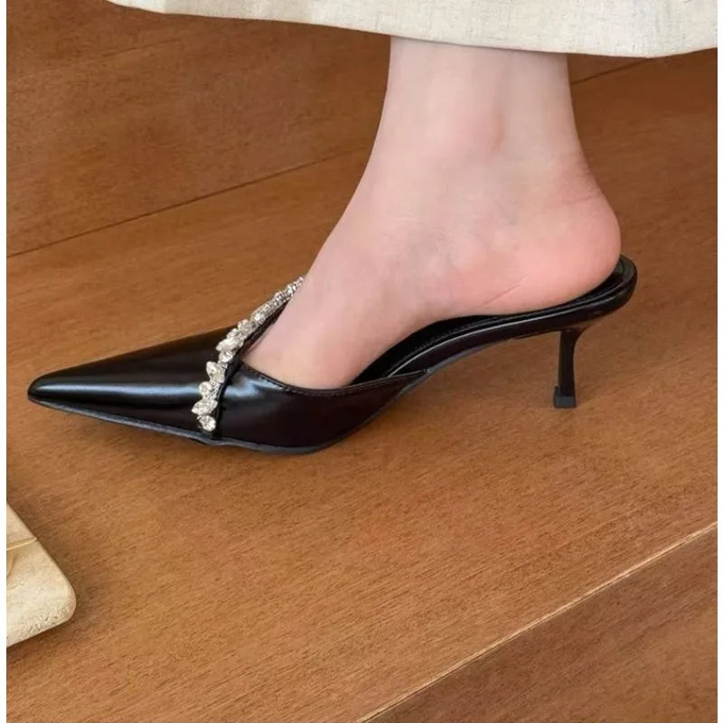 Sexy silver stiletto platform slippers - Summer fairy charm chain-toe flip-flops - Fashionable and comfortable women's shoes