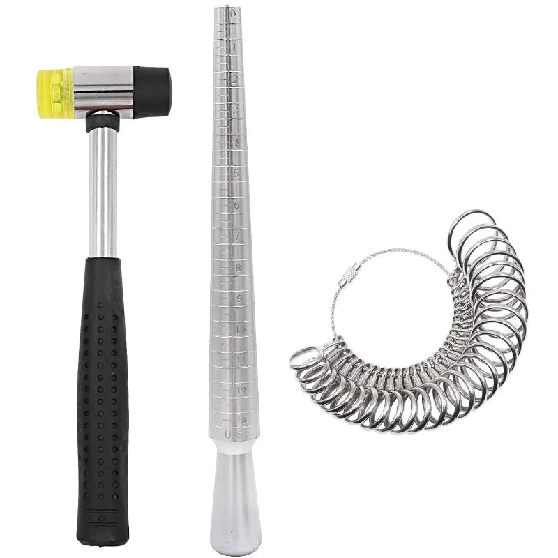 US Standard Ring Sizer & Reshaping Mandrel Set, DIY Jewelry Making Measuring Repair Maintenance Tools for Ring Shaping