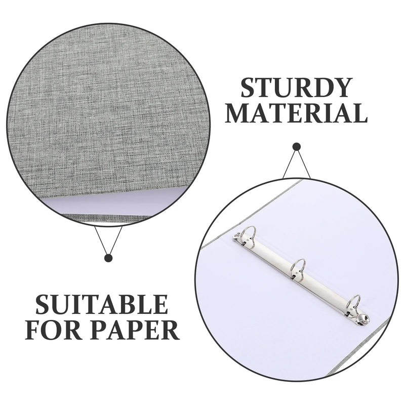 A4 3 Ring Binder Sturdy Fabric Covered File Folder for Organizing Papers Presentations Projects At Home Sheet Organizer