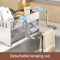 Kitchen Stainless Steel Sponge Rack Household Sink Rag Drain Shelf Multi-functional Scouring Pad Steel Ball Storage Rack