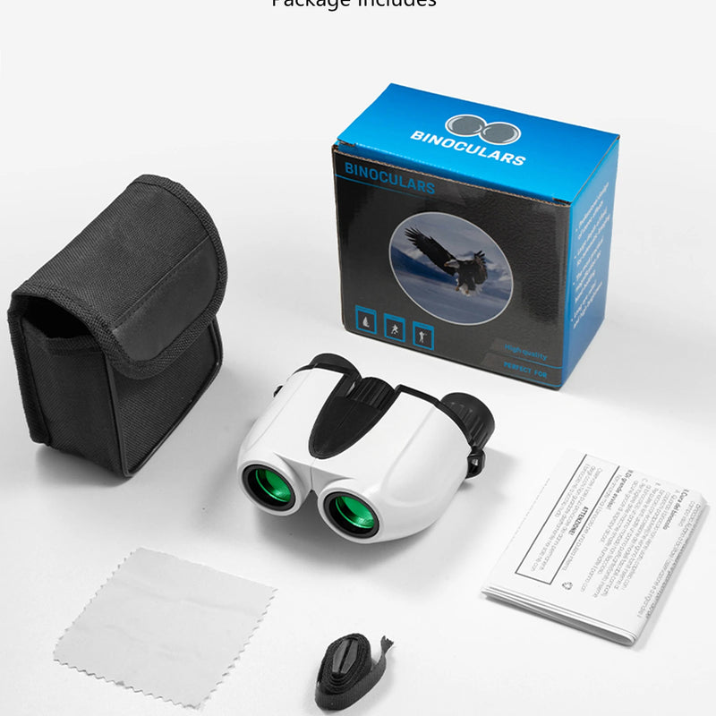 10x25 Compact Binoculars for Adults and Kids, Large View Waterproof Small Binoculars with Low Light Vision BAK4 Prism FMC Lens