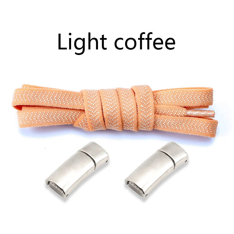 Metal Lock Magnetic Shoelaces Flat Sports Enthusiasts No Tie Shoe Laces Safe And Reliable Lazy Shoelace Rubber Band Shoestrings
