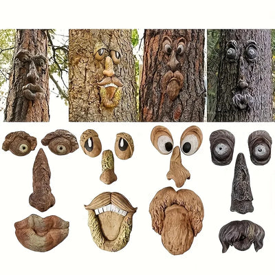 Tree Face Ornaments, Creative Garden Decorations, Resin | SAMAG