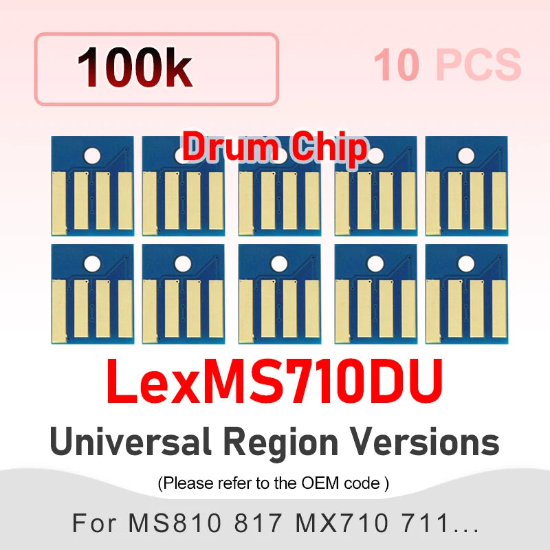 MS710 52D0H00 52D0X00 Toner Cartridge Chip MS811 MS711 for Lexmark MS811 MS810 MS812 MX710 MX711 MX810 MX811 MX812 Printer