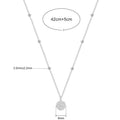 925 Sterling Silver Fashion Shiny Round Beads Halo Zircon Necklace For Women Engagement Wedding Fine - Visuel 4 | SAMAG