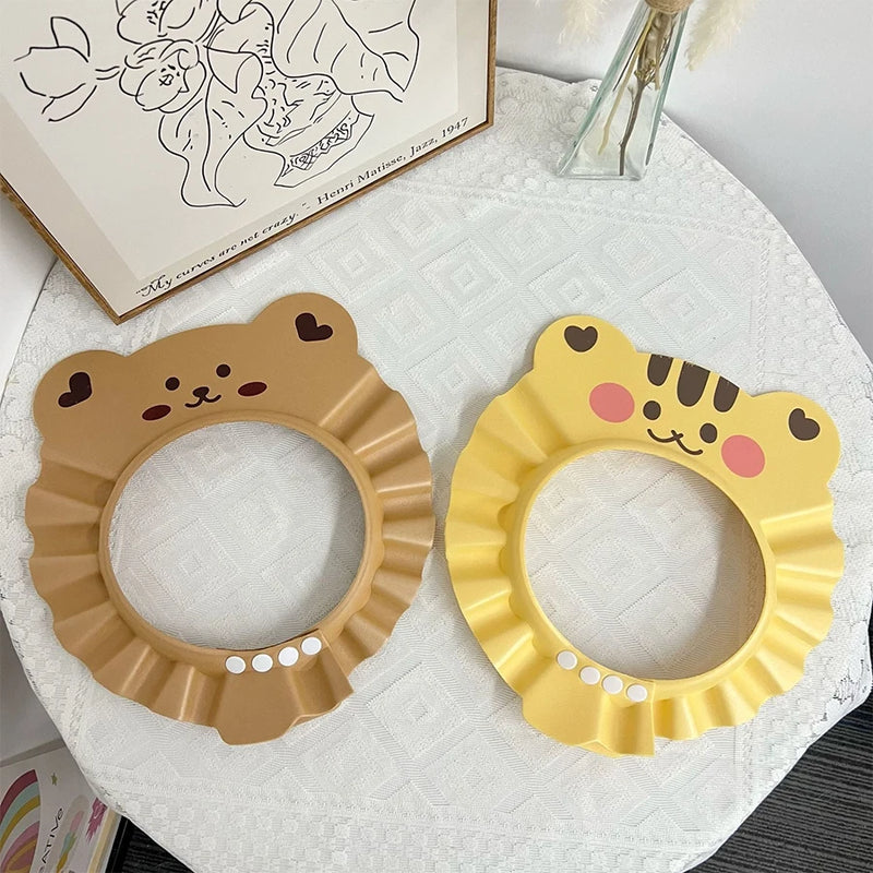 Cute Animal Shower Cap Safety Eye Protection Ear Protection Lightweight Cute Cartoon Baby Bath Protective Cap Shampoo Bath Care