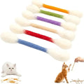 6PCS Felt Cotton Swabs Cat Lightweight Soft Interactive Kick Stick Chew Dental Teething Giant Swabs Cat Interactive Play