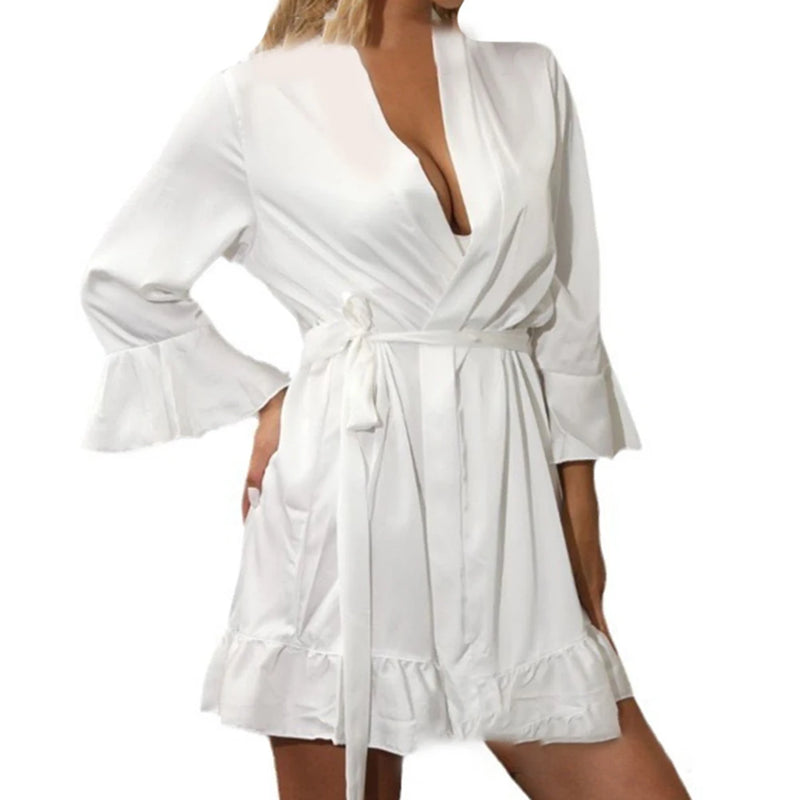 Women's Swimsuit Fashionable Casual Sexy V Lace Nightgown | SAMAG