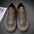 British Style Men Casual Leather Thick Bottom Shoes Outdoor Walking Shoes Antiskid New Lightweight Designer Office Driving Shoes
