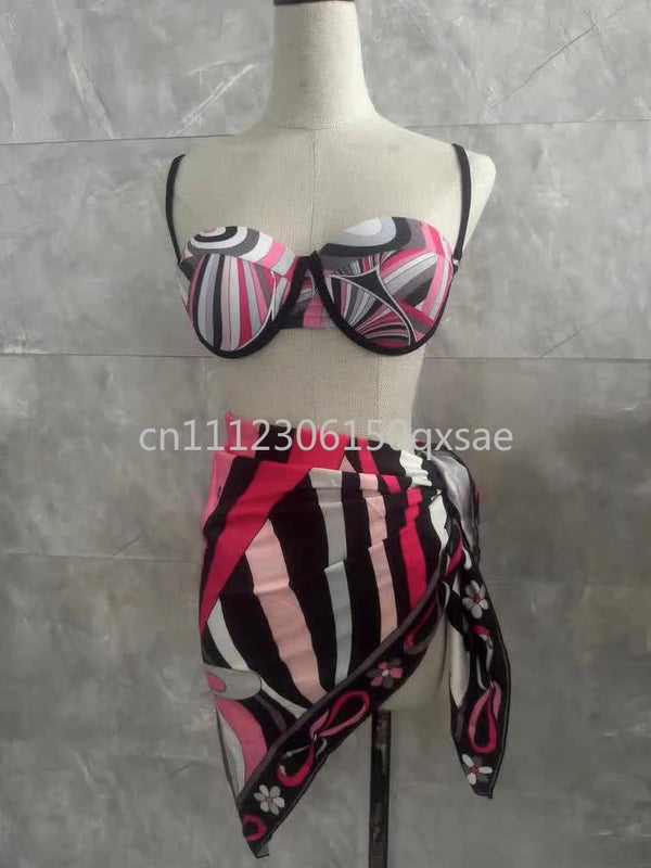 Women's Scarf Swimsuits with Letter Signature Logo Lady | SAMAG