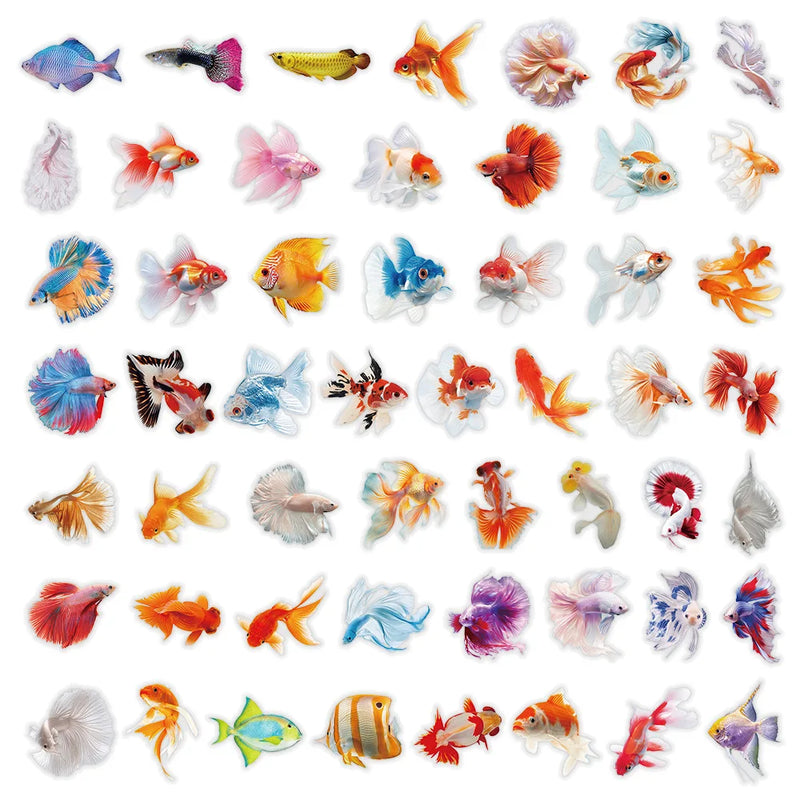 Cartoon Colorful Goldfish Stickers Waterproof Transparent - View 6 | SAMAG