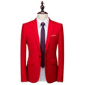 22 Color Men's Suit Jacket, Single Button V-neck Dress Coat Black Blue Red Slim Blazer Asian Size Terno Masculino, M-5XL 6XL