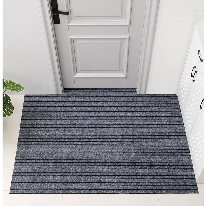 Modern Minimalist Square Floor Mat - Durable, Stain/Fade Resistant, Non-Slip Rubber Backing, Machine Washable for Indoor/Outdoor